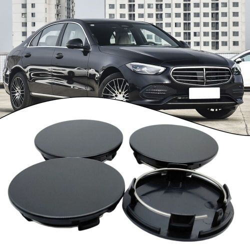 4x black/silver 70mm wheel hub center badges for rm rims type replacement new