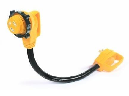 Camco 55522 female locking male standard power grip 30 amp 18 inches 90 degrees