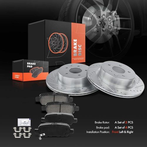 Rear Drilled Rotors & Brake Pads for INFINITI M35 M45 06-10 Nissan 350Z 06-09, US $85.46, image 2