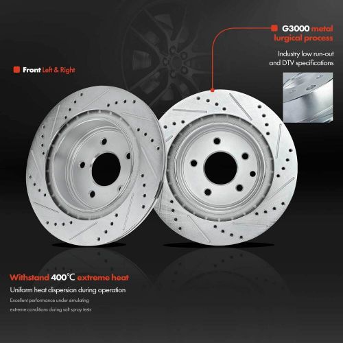 Rear Drilled Rotors & Brake Pads for INFINITI M35 M45 06-10 Nissan 350Z 06-09, US $85.46, image 6