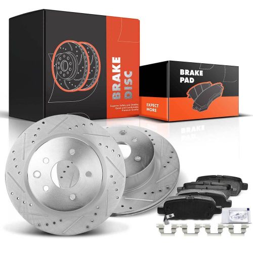 Rear Drilled Rotors & Brake Pads for INFINITI M35 M45 06-10 Nissan 350Z 06-09, US $85.46, image 8