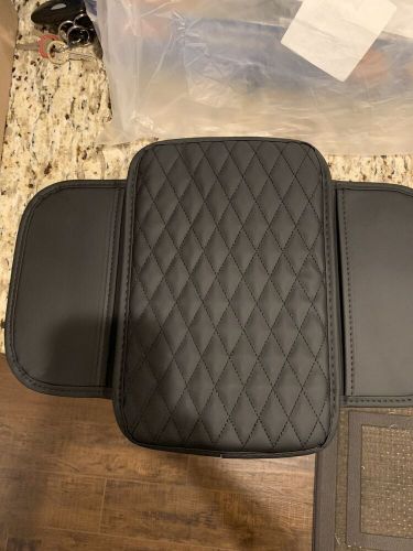 Black quilted car armrest cover in excellent condition., US $20.00, image 2