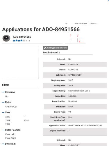 ACDelco GM Rear Brake Rotor #84951566 Corvette Grand Sport 2015-19 New Open Box, US $150.00, image 2