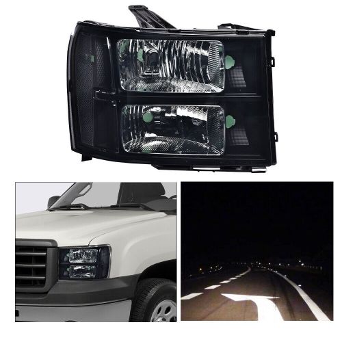 Fit For 2007-2014 GMC Sierra 1500 2500 3500 Clear Corner Smoke Lens Headlights, US $49.97, image 6
