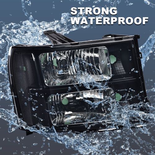 Fit For 2007-2014 GMC Sierra 1500 2500 3500 Clear Corner Smoke Lens Headlights, US $49.97, image 9