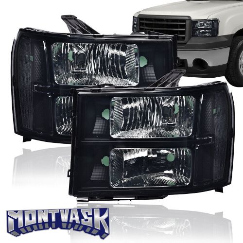 Fit For 2007-2014 GMC Sierra 1500 2500 3500 Clear Corner Smoke Lens Headlights, US $49.97, image 12