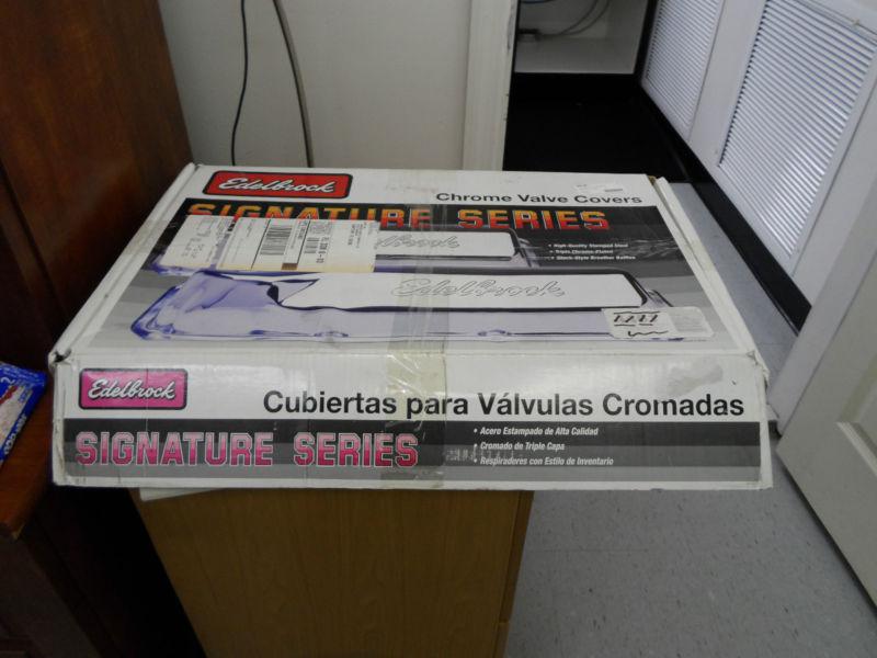 Edelbrock signature series chrome valve covers bbc 396 427 454