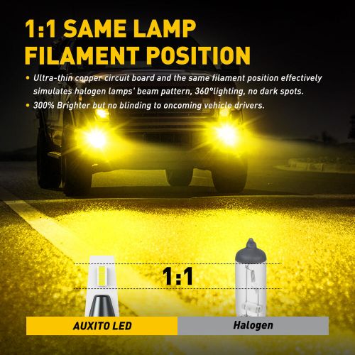 AUXITO H11 H8 LED Driving FOG Bulbs Light Kit Golden Headlamp Yellow, US $21.99, image 6