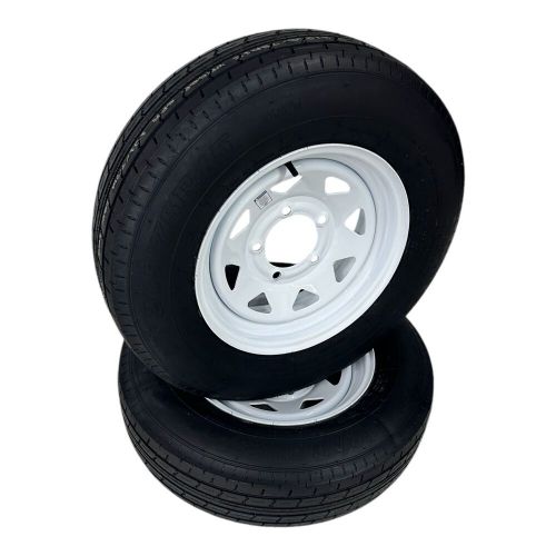 2-Pk ST205/75R15 Radial Trailer Tire LRC 6 Ply on 5 Lug White Spoke Wheel 5x5.5", US $245.99, image 4
