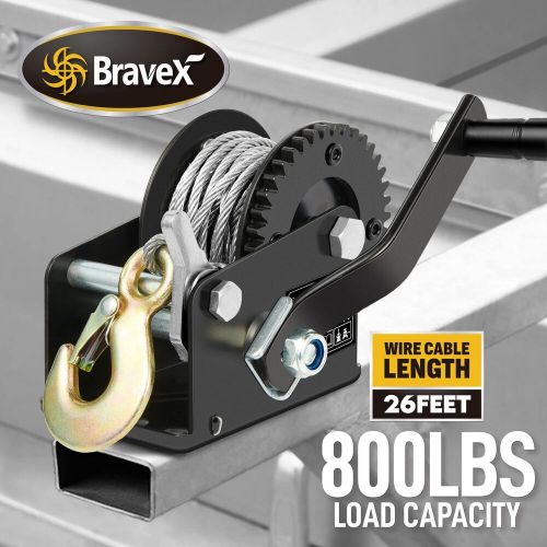 800lbs Capacity Heavy Duty Hand Winch Crank Strap Gear Winch with 26 feet Ste..., US $42.13, image 2