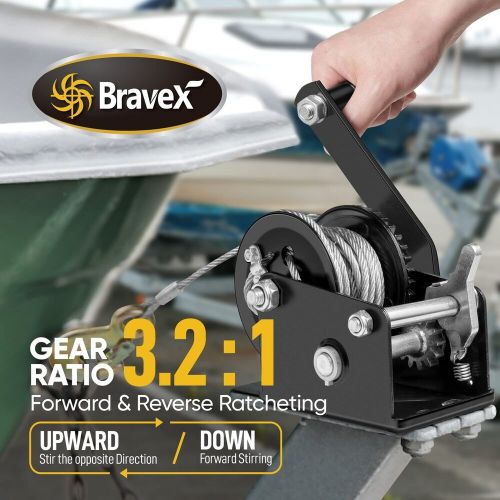 800lbs Capacity Heavy Duty Hand Winch Crank Strap Gear Winch with 26 feet Ste..., US $42.13, image 4