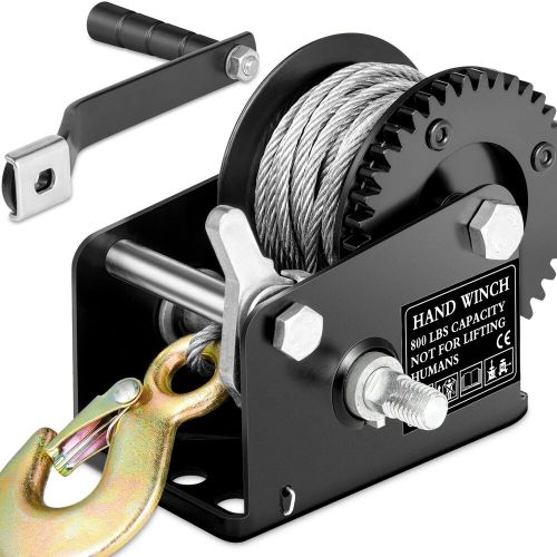 800lbs Capacity Heavy Duty Hand Winch Crank Strap Gear Winch with 26 feet Ste..., US $42.13, image 7