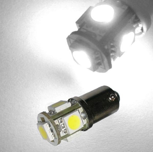 4 x ba9s 5 smd led license plate light bulbs wedge xenon white 5050 w6w t4w free