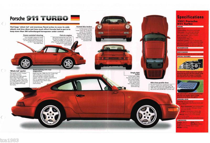1990 / 1991 / 1992 porsche 911 turbo imp brochure