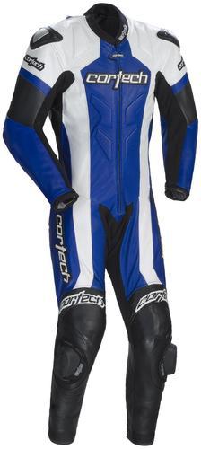 New cortech adrenaline-rr adult leather suit 1-piece, blue/white, xl