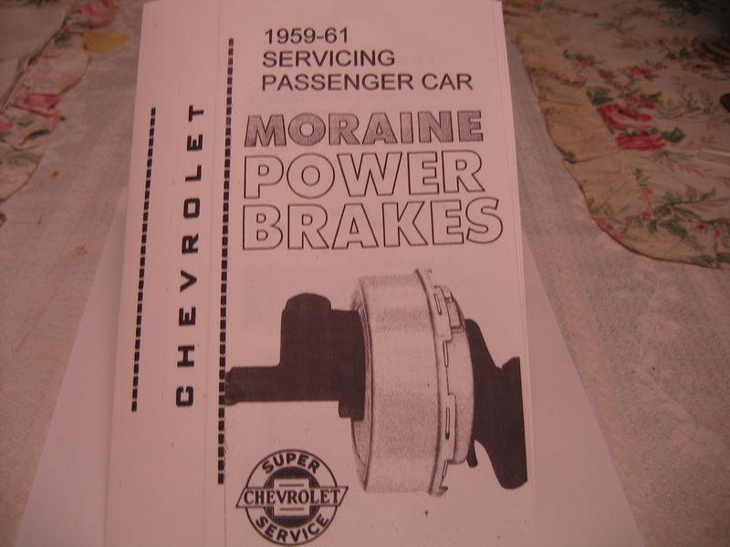 Purchase 5961 CHEV SERVICING PASSENGER CAR MORAINE POWER BRAKES in