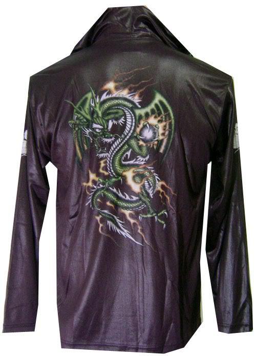 New vintage yakuza chinese kung-fu fire dragon design hoodie zip jacket sz m