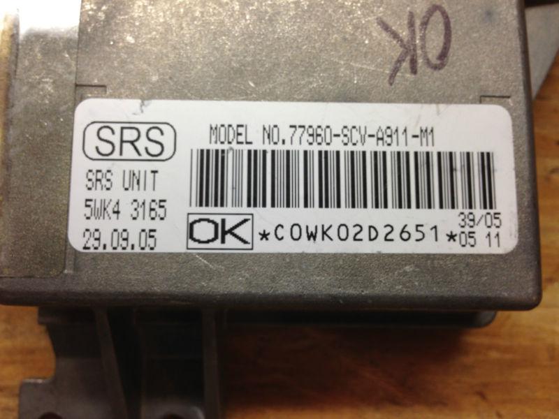 03 04 05 06 HONDA ELEMENT AIR BAG SRS CONTROL MODULE 77960-SCV-A911-M1, US $35.00, image 2