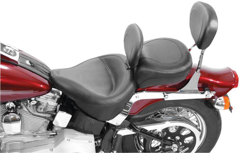 Mustang wide touring vintage solo seat with driver backrest  79487