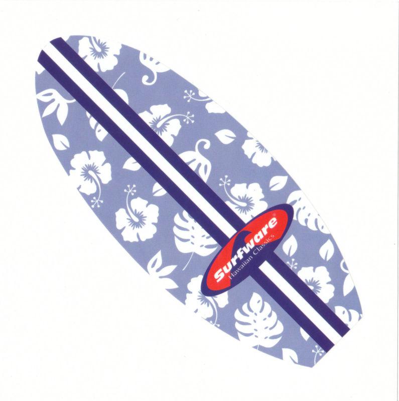  hawaiian surfboard blue car windows vinyl surf board decal flowers dd-009