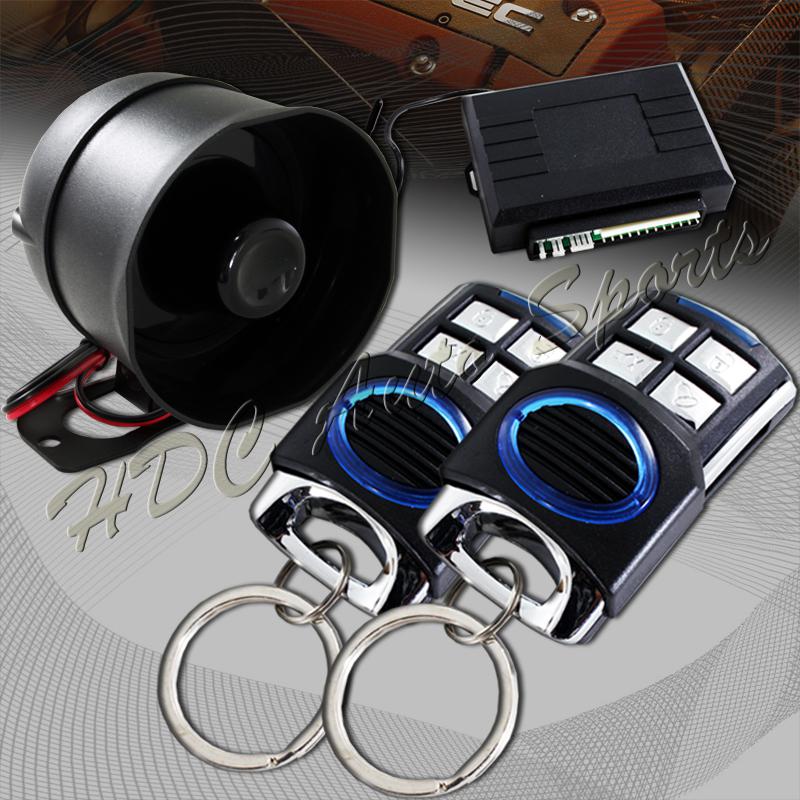 1-way remote car/truck security alarm+searching w/2x blue decor slider remote