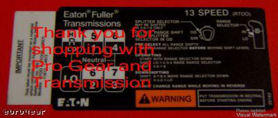 Fuller transmission 13 Speed shift pattern RTOO RTOOF, US $21.99, image 8