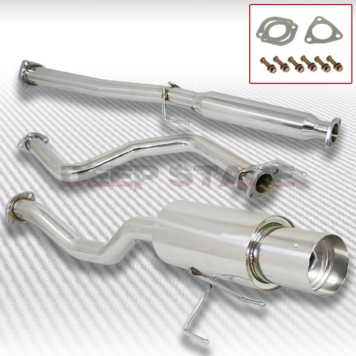 Stainless cat back exhaust 4" tip muffler 92-95 honda civic 2/4dr ex/dx ej1 eg9
