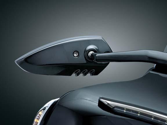 Kuryakyn gloss black mounted scythe mirrors (set) - 1761 tr