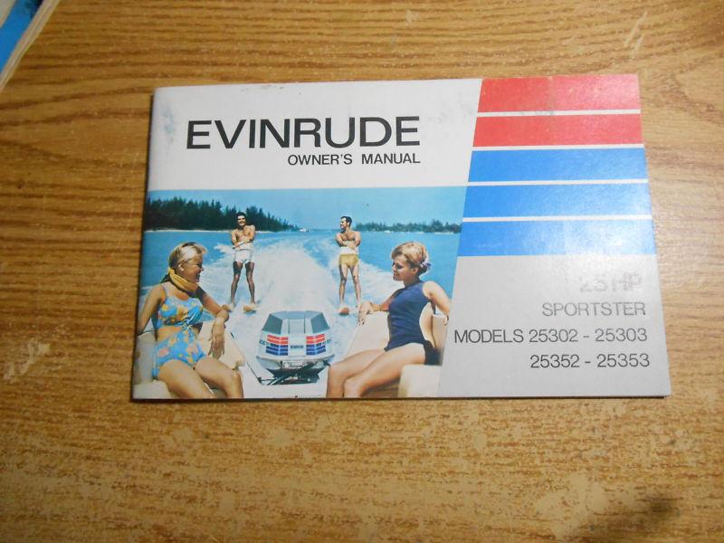 1973 evinrude outboard 25hp sportster  owners manual