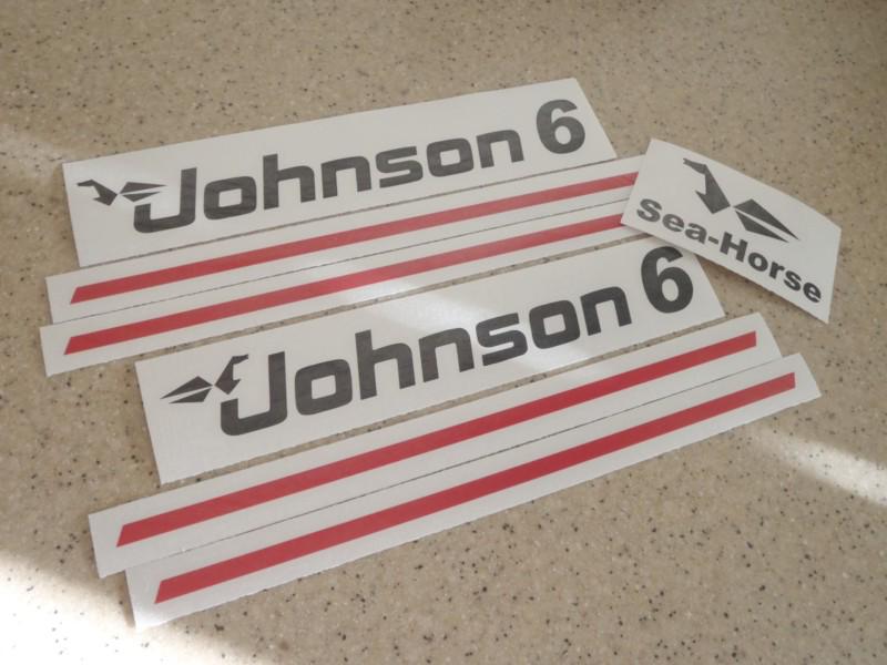 Johnson sea horse 6 hp outboard motor decal kit vintage + free fish decal! 