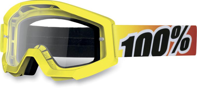 New 100% strata-mx motocross goggles,sunny days yellow(yellow/orange),clear lens