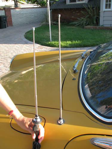 NEW AM FM Radio Retractable Antenna Bosch Style Blue Tip Oldtimer Chrome Aerial, US $39.95, image 8