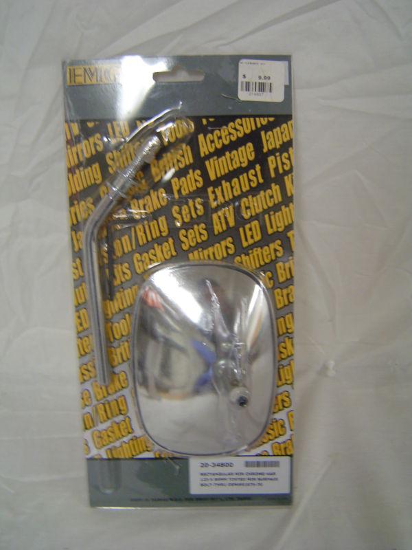 Emgo universal rectangular mirror stamped steel harley type l/r 20-3480