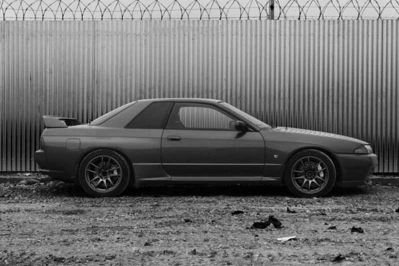 Nissan skyline r32 gtr enkei wheels hd poster super car b&w print multi size