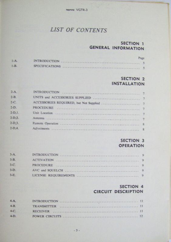 Original Narco 1965 VGTR-3, VT-4 Maintenance Manual, US $25.00, image 3