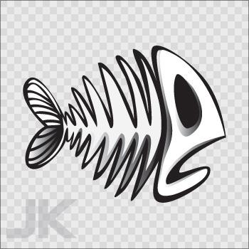 Decals stickers fish salt water skeleton bone r 0500 xf92a