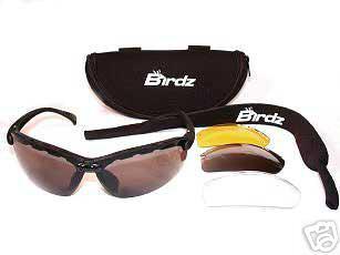 Birdz hawk sunglasses kit 4 lenses rubber pads zip case