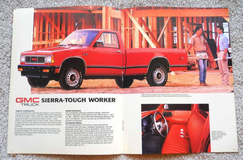 Purchase 1988 GMC TRUCK S15 PICKUPS Sales Brochure Catalog