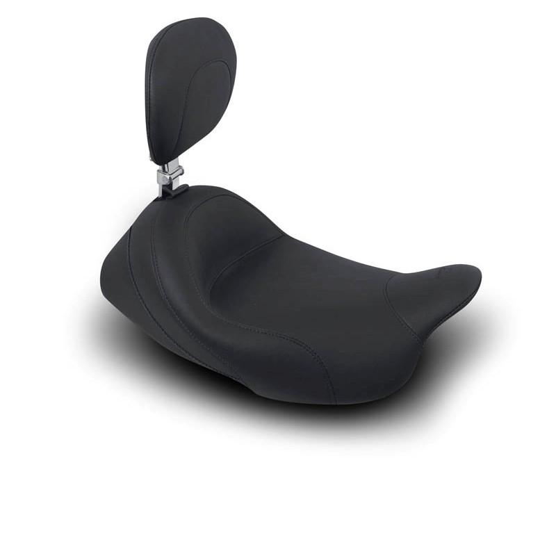 Mustang vintage solo seat with backrest no studs harley davidson touring 08-13