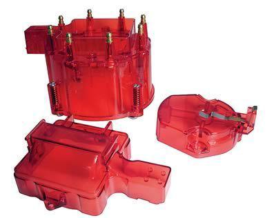 Summit g5237 cap and rotor red male/hei brass terminals clamp-down gm checker v8