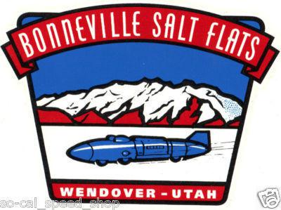 Vtg style bonneville travel water decal rat hot rod racing salt flats utah coach
