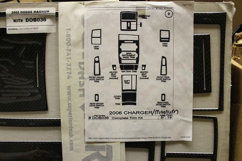 Purchase Superior Dash Carbon Fiber Dash Trim Kit 05 Dodge Magnum, 06