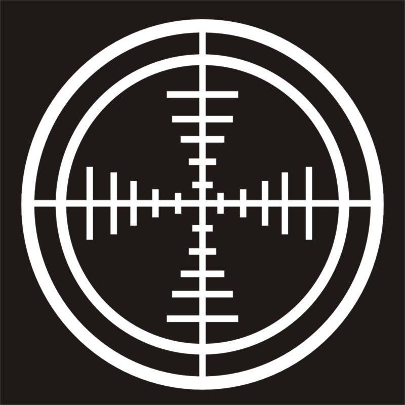 Whitetail hunting rifle scope cross hairs vinyl decal sticker