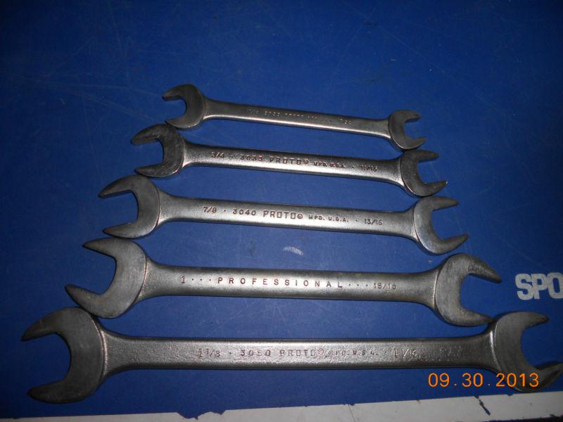 5 proto double open end sae wrenches  19/32"x11/16 3/4"x11/16" 7/8"x13/16 &2more