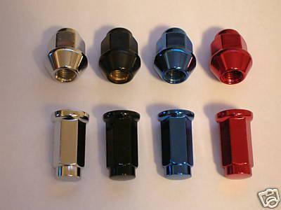 Chrome, red, blue or black atv lug nuts honda yamaha kawasaki suzuki cannondale