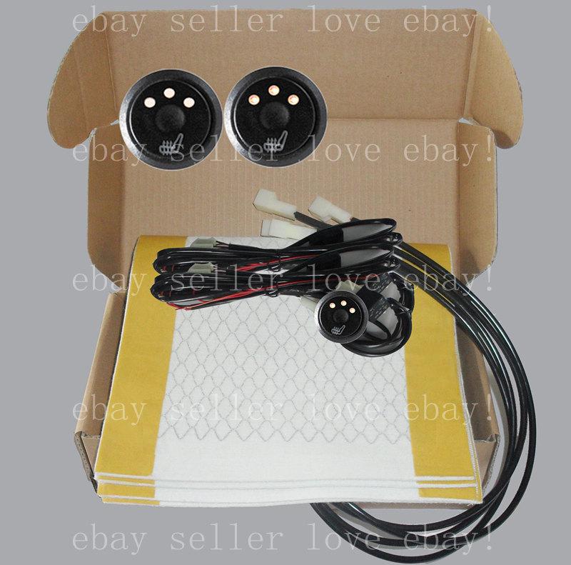 Purchase Seat heater,universal round button 3 levels switch,2 seats heated seat kit,12V.. in CA