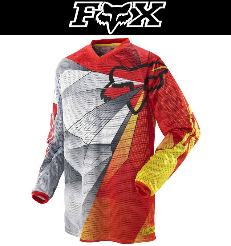 Fox racing hc radeon airline red yellow dirt bike jersey motocross mx atv 2014