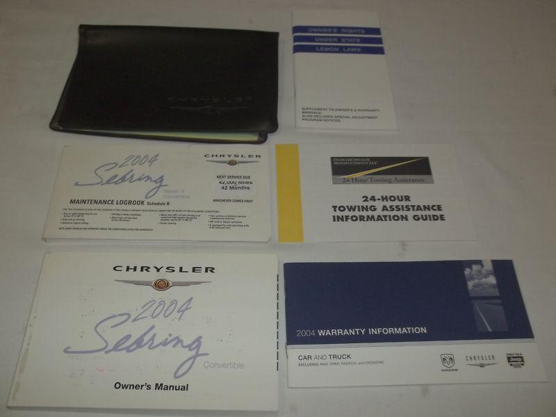 2004 chrysler sebring convertible owner's manual 6/pc.set & black chrysler case