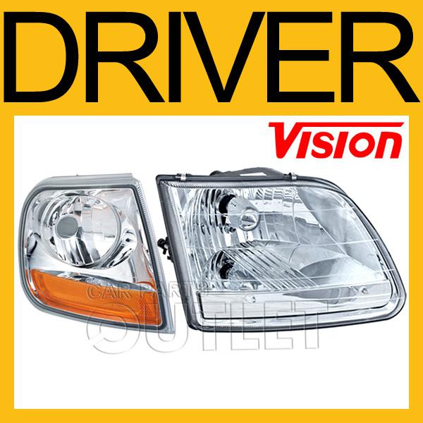 01-04 ford f150 xl xlt lariat head light+corner lamp right passenger side pickup