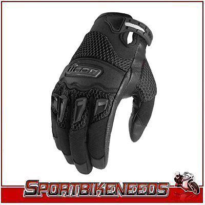 Icon twenty-niner black leather gloves new small sm